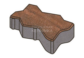 Тротуарная плитка Готика, "Зигзаг/Волна Natur", 60 мм, гавана