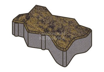 Тротуарная плитка Готика, "Зигзаг/Волна Natur", 60 мм, лимончелло