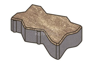 Тротуарная плитка Готика, "Зигзаг/Волна Natur", 60 мм, танго
