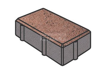 Тротуарная плитка Готика, Брусчатка Premium Gold, 200x100x60 мм, цвет Голд 15