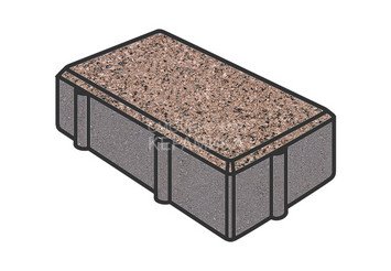Тротуарная плитка Готика, Брусчатка Premium Gold, 200x100x60 мм, цвет Голд 16