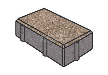 Тротуарная плитка Готика, Брусчатка Premium Gold, 200x100x60 мм, цвет Голд 5