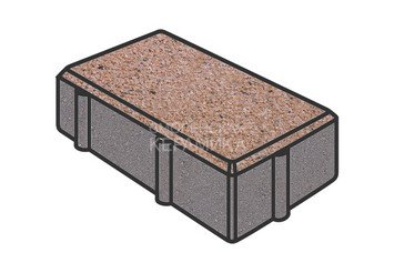 Тротуарная плитка Готика, Брусчатка Premium Gold, 200x100x80 мм, цвет Голд 4