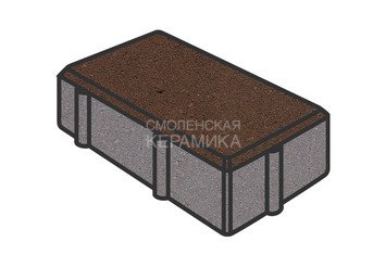 Тротуарная плитка Готика, "Брусчатка Profi", 200x100x40 мм, коричневый