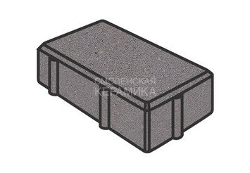 Тротуарная плитка Готика, "Брусчатка Profi", 200x100x40 мм, светло-серый