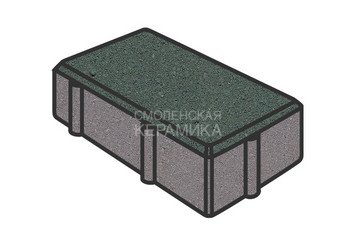 Тротуарная плитка Готика, "Брусчатка Profi", 200x100x60 мм, зеленый