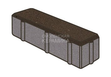 Тротуарная плитка Готика, "Брусок Profi", 80 мм, темно-коричневый