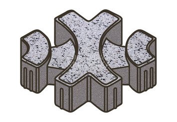 Тротуарная плитка Готика, Эко-фантазия Premiun Gold, 300x300x80 мм, цвет Голд 3
