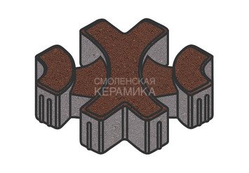 Тротуарная плитка Готика, "Эко-фантазия Profi", 80 мм, красный