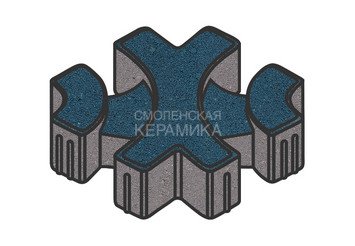 Тротуарная плитка Готика, "Эко-фантазия Profi", 80 мм, синий