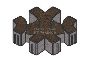 Тротуарная плитка Готика, "Эко-фантазия Profi", 80 мм, темно-коричневый