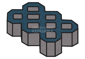 Тротуарная плитка Готика, "Экопарковка Profi", 100 мм, синий