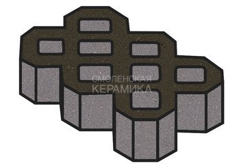 Тротуарная плитка Готика, "Экопарковка Profi", 100 мм, суперчерный