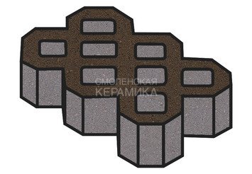 Тротуарная плитка Готика, "Экопарковка Profi", 100 мм, темно-коричневый