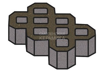 Тротуарная плитка Готика, "Экопарковка Profi", 100 мм, темно-серый