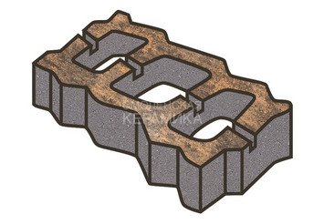 Тротуарная плитка Готика, "Газонная решетка Natur", 80 мм, тигр