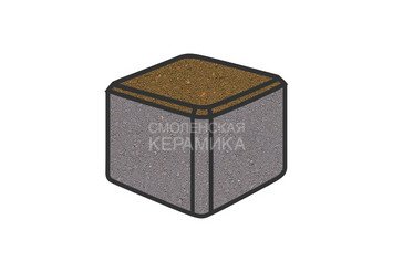 Тротуарная плитка Готика, "Куб Profi", 100x100x100 мм, желтый