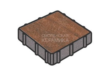 Тротуарная плитка Готика, "Квадрат Natur", 300x300x80 мм, гавана