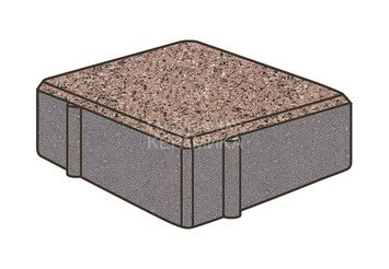 Тротуарная плитка Готика, Квадрат Premium Gold, 100x100x60 мм, цвет Голд 16