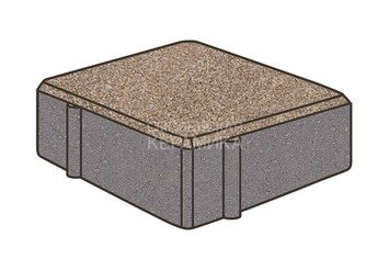 Тротуарная плитка Готика, Квадрат Premium Gold, 100x100x80 мм, цвет Голд 5
