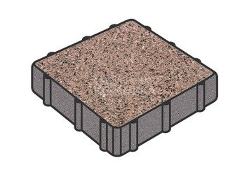 Тротуарная плитка Готика, Квадрат Premium Gold, 300x300x60 мм, цвет Голд 16