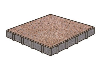 Тротуарная плитка Готика, Квадрат Premium Gold, 500x500x100 мм, цвет Голд 4