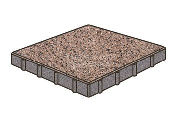 Тротуарная плитка Готика, Квадрат Premium Gold, 500x500x120 мм, цвет Голд 16