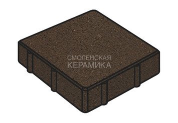 Тротуарная плитка Готика, "Квадрат Profi", 200x200x60 мм, темно-коричневый