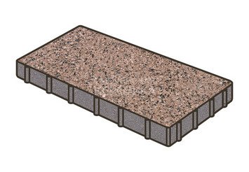 Тротуарная плитка Готика, Плита Premium Gold, 600x300x60 мм, цвет Голд 16