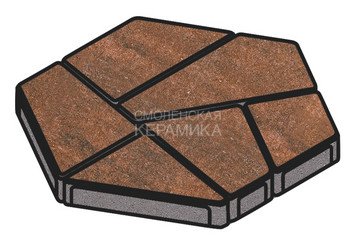 Тротуарная плитка Готика, "Полигональ Natur", 80 мм, гавана