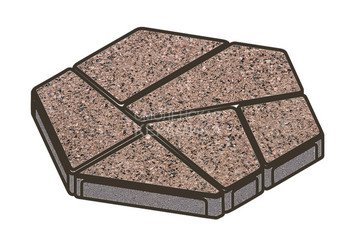 Тротуарная плитка Готика, Полигональ Premiun Gold, 893x780x80 мм, цвет Голд 16