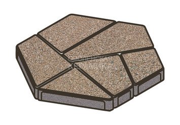 Тротуарная плитка Готика, Полигональ Premiun Gold, 893x780x80 мм, цвет Голд 5