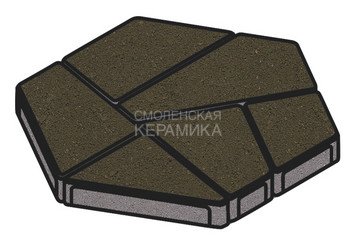 Тротуарная плитка Готика, "Полигональ Profi", 80 мм, черный