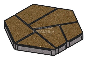 Тротуарная плитка Готика, "Полигональ Profi", 80 мм, желтый