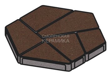 Тротуарная плитка Готика, "Полигональ Profi", 80 мм, коричневый