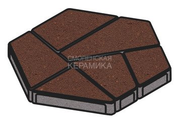 Тротуарная плитка Готика, "Полигональ Profi", 80 мм, красный
