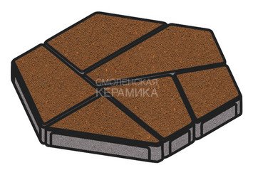 Тротуарная плитка Готика, "Полигональ Profi", 80 мм, оранжевый