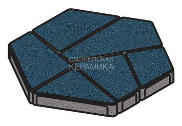 Тротуарная плитка Готика, "Полигональ Profi", 80 мм, синий