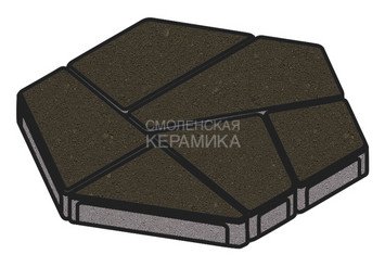 Тротуарная плитка Готика, "Полигональ Profi", 80 мм, суперчерный