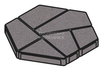 Тротуарная плитка Готика, "Полигональ Profi", 80 мм, светло-серый