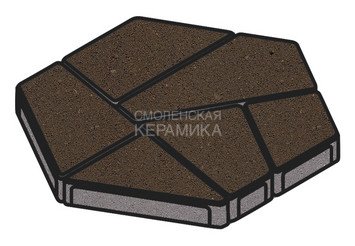 Тротуарная плитка Готика, "Полигональ Profi", 80 мм, темно-коричневый