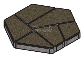 Тротуарная плитка Готика, "Полигональ Profi", 80 мм, темно-серый