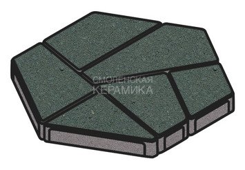 Тротуарная плитка Готика, "Полигональ Profi", 80 мм, зеленый