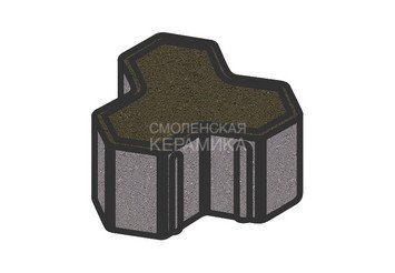 Тротуарная плитка Готика, "Шемрок / Трилистник Profi", 100 мм, черный