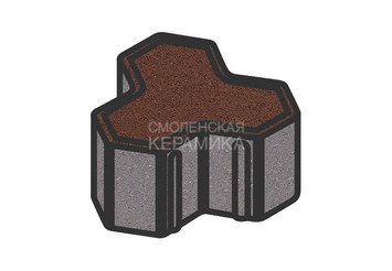Тротуарная плитка Готика, "Шемрок / Трилистник Profi", 100 мм, красный