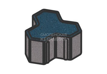 Тротуарная плитка Готика, "Шемрок / Трилистник Profi", 100 мм, синий