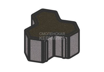 Тротуарная плитка Готика, "Шемрок / Трилистник Profi", 100 мм, суперчерный