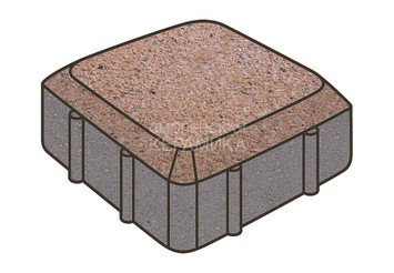 Тротуарная плитка Готика, Старая площадь Premiun Gold, 160x160x60 мм, цвет Голд 4