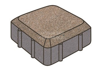 Тротуарная плитка Готика, Старая площадь Premiun Gold, 160x160x60 мм, цвет Голд 5