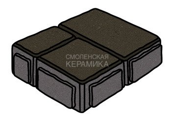 Тротуарная плитка Готика, "Старый город Profi", 80 мм, суперчерный